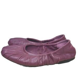 Free People Cara Ballet Flat Sz 8.5 Wild Mulberry Leather Comfy Ballerina Shoes